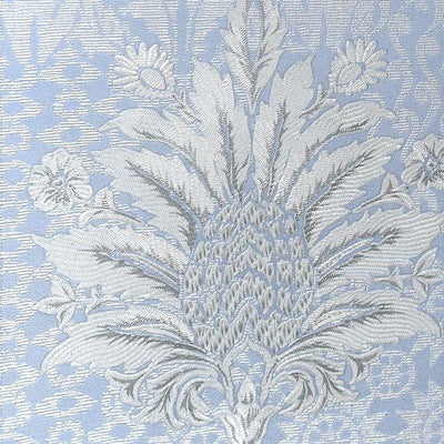 product image of Lani Textured Floral Geometric Wallpaper in Soft Blue and Pearl by BD Wall 559