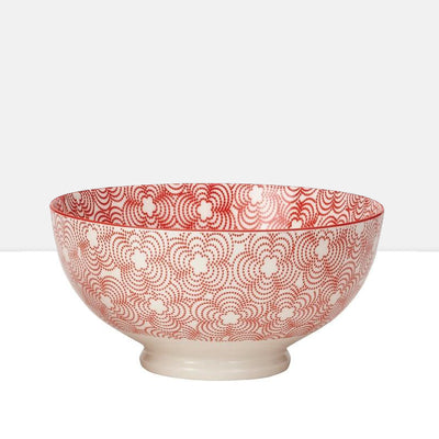 product image of large kiri porcelain bowl in red w red trim design by torre tagus 1 518