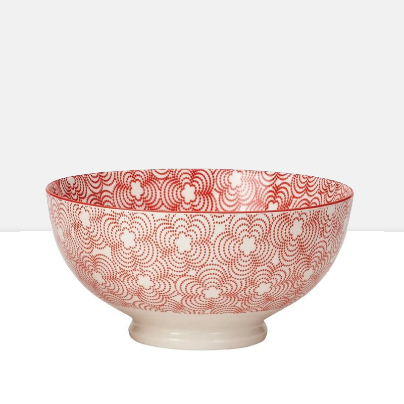 media image for large kiri porcelain bowl in red w red trim design by torre tagus 1 235