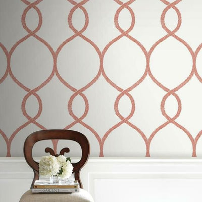 product image for Laurel Leaf Ogee Wallpaper in Orange from the Ronald Redding 24 Karat Collection by York Wallcoverings 10