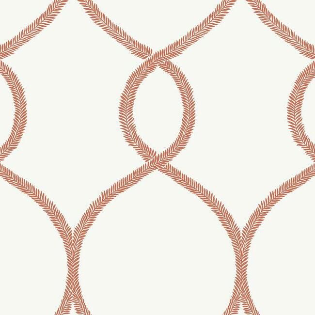 media image for Laurel Leaf Ogee Wallpaper in Orange from the Ronald Redding 24 Karat Collection by York Wallcoverings 221