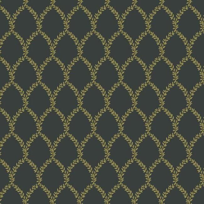 media image for Laurel Wallpaper in Gold and Black from the Rifle Paper Co. Collection by York Wallcoverings 235