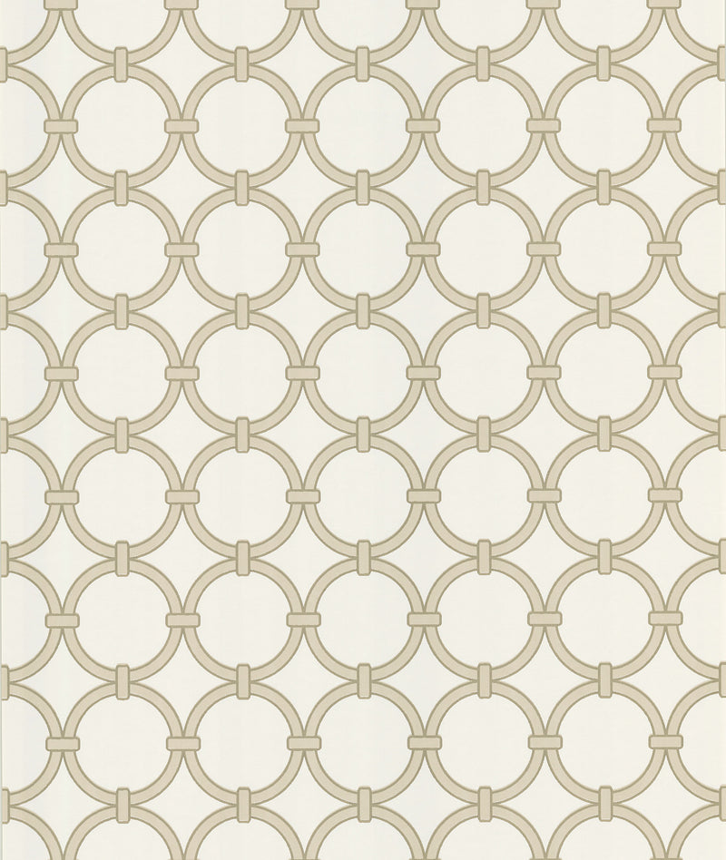 media image for Lazo Round Chain Link Wallpaper in Beige by Brewster Home Fashions 239
