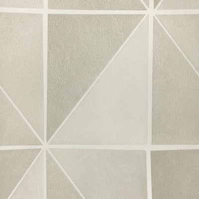product image of Leather Geometric Wallpaper in Beige and Grey from the Precious Elements Collection by Burke Decor 551
