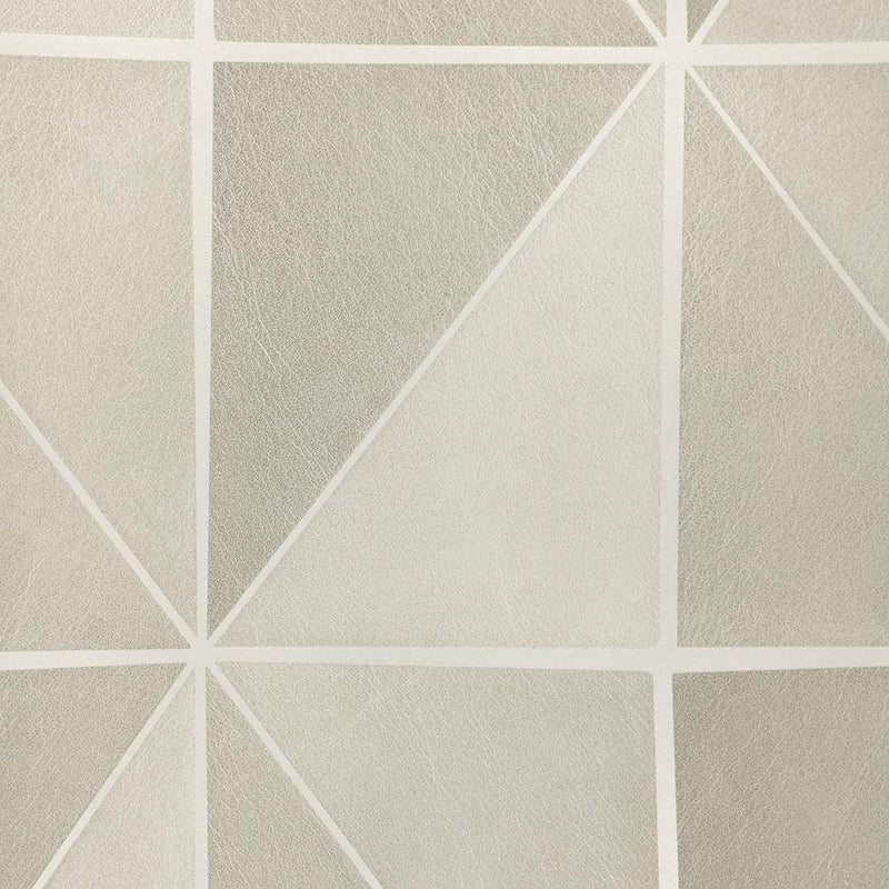 media image for Leather Geometric Wallpaper in Beige and Grey from the Precious Elements Collection by Burke Decor 242