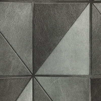product image of Leather Geometric Wallpaper in Charcoal from the Precious Elements Collection by Burke Decor 537