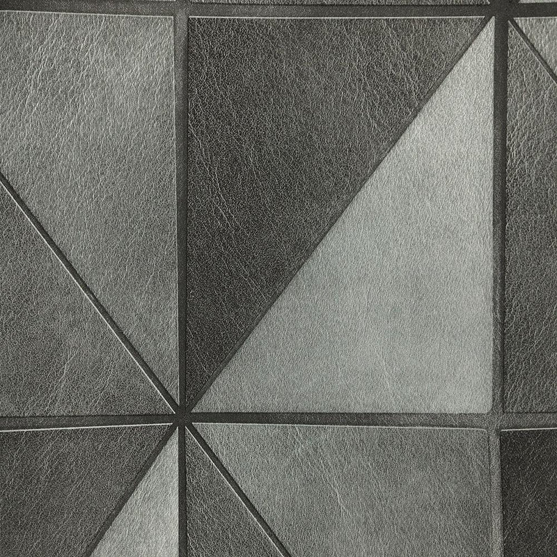 media image for Leather Geometric Wallpaper in Charcoal from the Precious Elements Collection by Burke Decor 215
