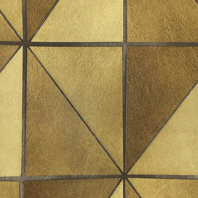 product image of Leather Geometric Wallpaper in Gold from the Precious Elements Collection by Burke Decor 52