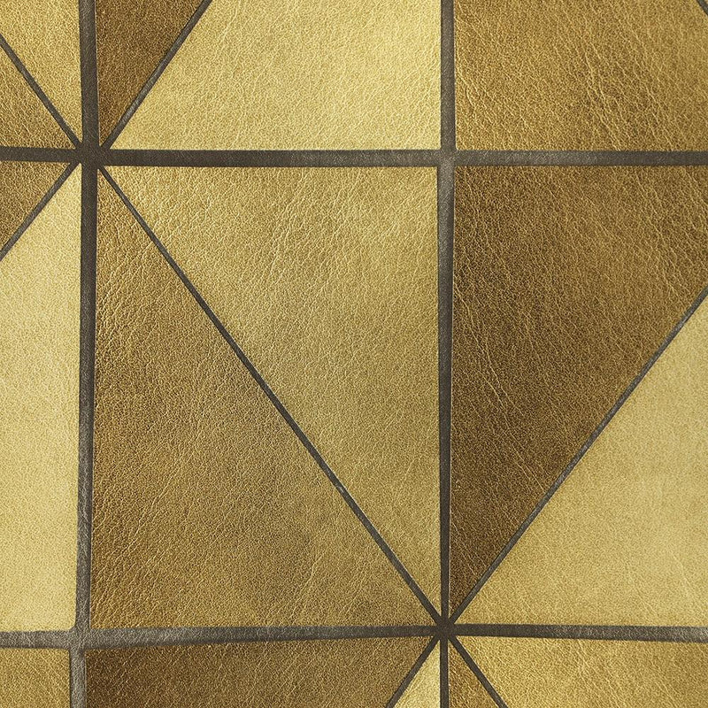 media image for Leather Geometric Wallpaper in Gold from the Precious Elements Collection by Burke Decor 283