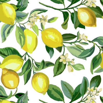 product image of Lemon Zest Peel & Stick Wallpaper in Yellow and Ivory by RoomMates for York Wallcoverings 534