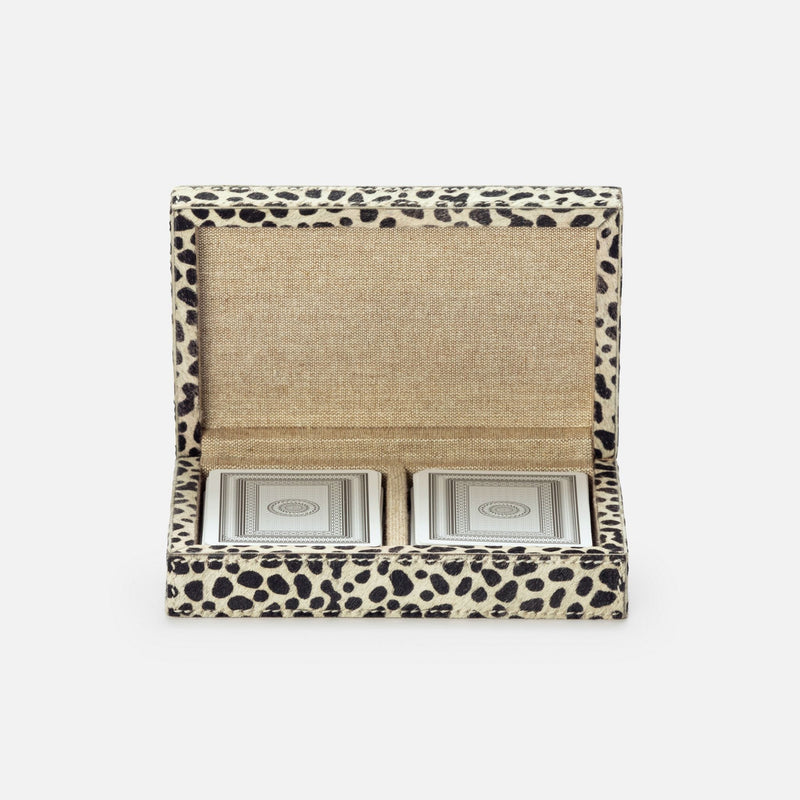 media image for Lesten Card Box (Pack of Two), Cheetah Print Hair-on-Hide 240