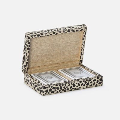 product image for Lesten Card Box (Pack of Two), Cheetah Print Hair-on-Hide 90