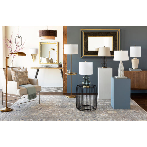 media image for Volcano Linen Grey Table Lamp Styleshot Image 252