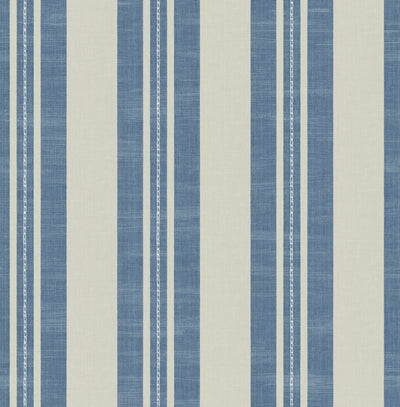 product image of Linen Stripe Wallpaper in Denim and Soft Grey from the Day Dreamers Collection by Seabrook Wallcoverings 578