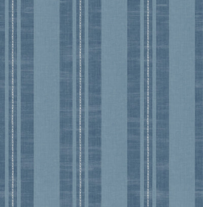 product image of Linen Stripe Wallpaper in Sky Blue and Denim from the Day Dreamers Collection by Seabrook Wallcoverings 514