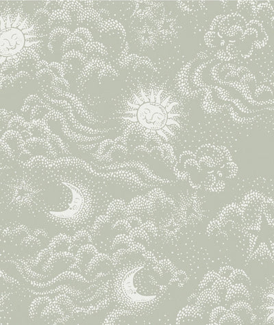 product image for Happy Cloud Wallpaper in Sage Green 84