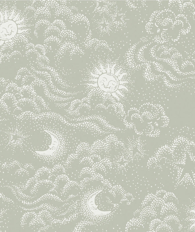 media image for Happy Cloud Wallpaper in Sage Green 231
