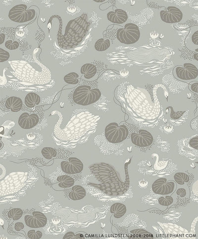 product image of Nobel Nymphs Wallpaper in Dusty Mid Blue 519
