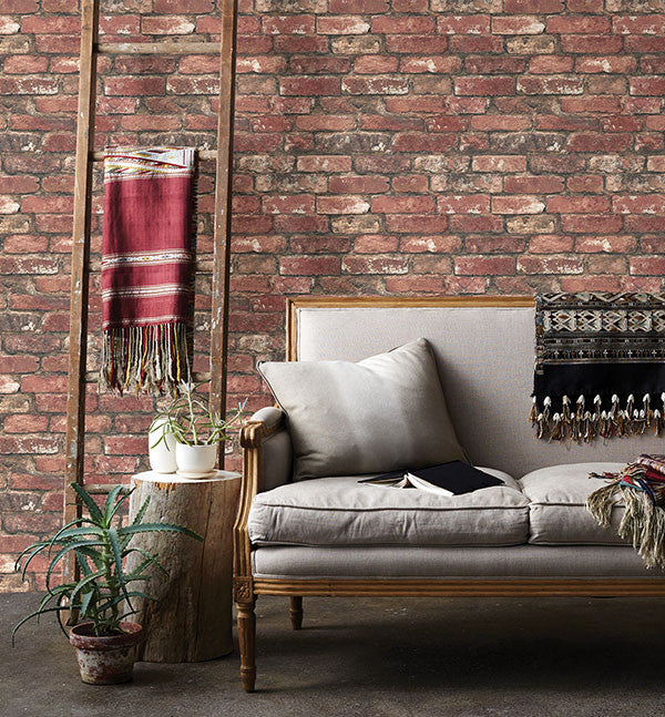 media image for Loft Red Brick Wallpaper from the Essentials Collection by Brewster Home Fashions 289