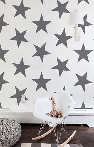 media image for Lucky Star Wallpaper in Charcoal by Marley + Malek Kids 236