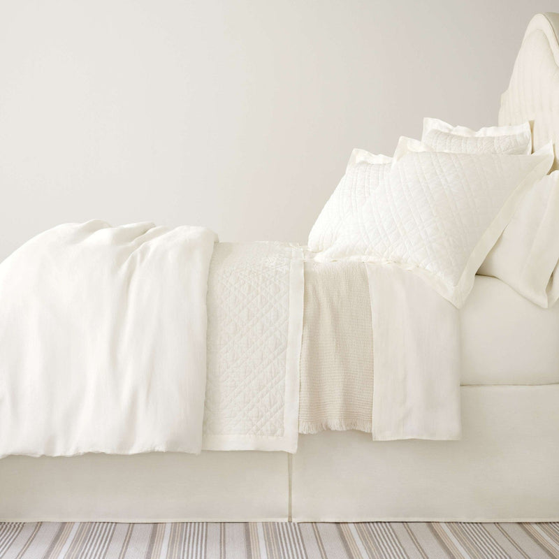 media image for lush linen ivory bed skirt by annie selke pc2515 fq 4 256