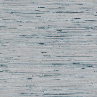 product image of Lustrous Faux Grasscloth Wallpaper in Soft Blue and Metallic by York Wallcoverings 576
