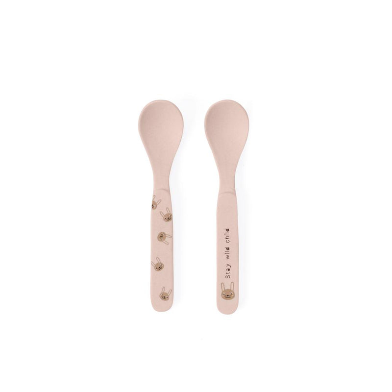 media image for rabbit bamboo spoon set rose by oyoy 1 291