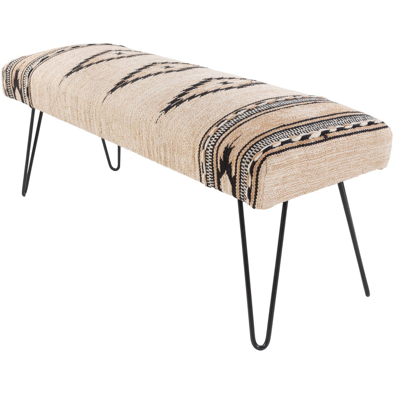 media image for Miriam MAM-002 Upholstered Bench in Cream & Black by Surya 295