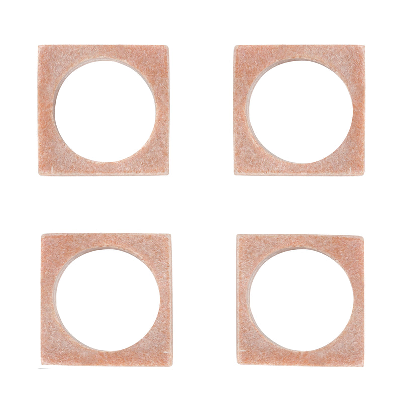 media image for Set of 4 Modernist Napkin Rings in Pink Marble design by Sir/Madam 255
