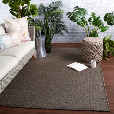 product image for Ryker Indoor/Outdoor Solid Brown & Grey Rug by Jaipur Living 66