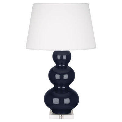 product image of triple gourd midnight blue glazed ceramic table lamp by robert abbey ra mb43x 1 522