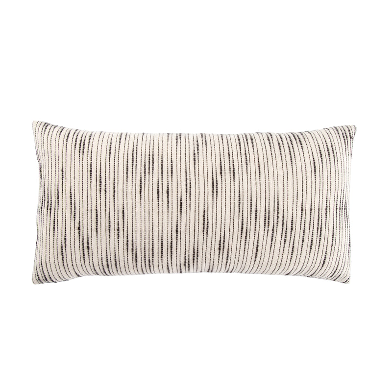 media image for Linnean Stripe White & Gray Pillow design by Jaipur Living 254