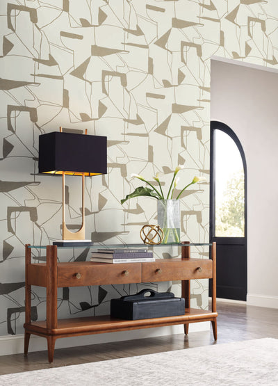 product image for Abstract Geo Wallpaper in Cream/Gold from the Modern Metals Second Edition 29