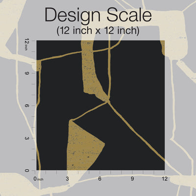 product image for Abstract Geo Wallpaper in Black/Gold from the Modern Metals Second Edition 71