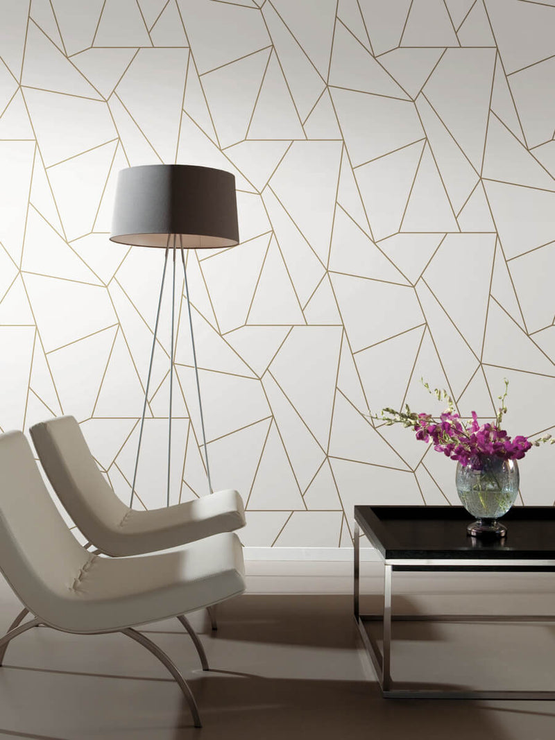 media image for Nazca Wallpaper in White/Gold from the Modern Metals Second Edition 219