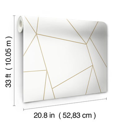 product image for Nazca Wallpaper in White/Gold from the Modern Metals Second Edition 45