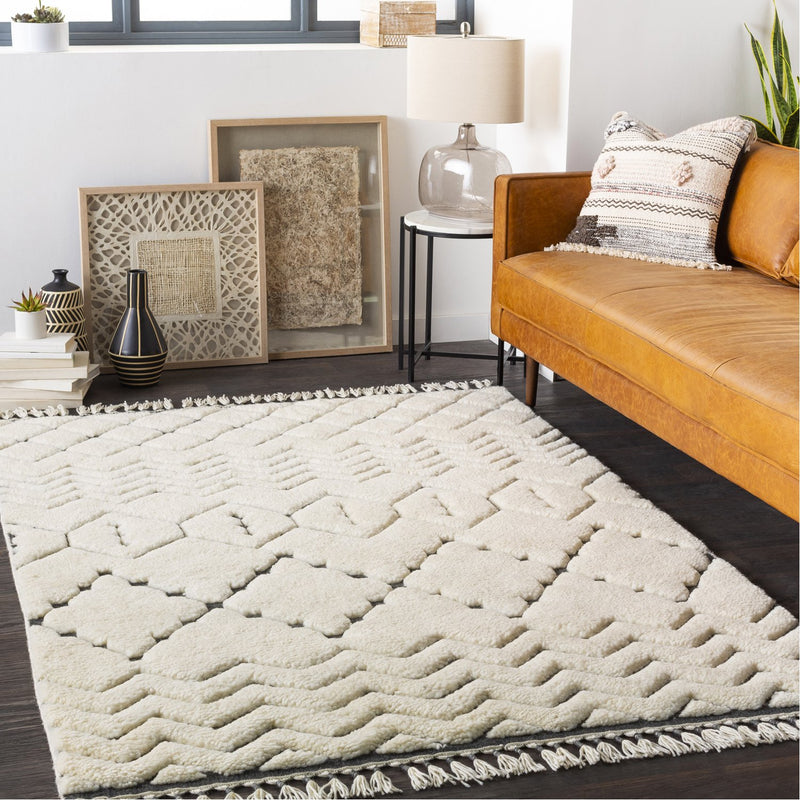 media image for Meknes MEK-1002 Hand Knotted Rug in Cream & Charcoal by Surya 248