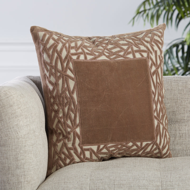 media image for Birch Trellis Pillow in Brown by Jaipur Living 265
