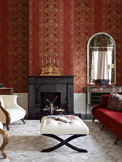 product image for Grange Red/Velvet Wallpaper from the Tiverton Collection by Mayflower 72
