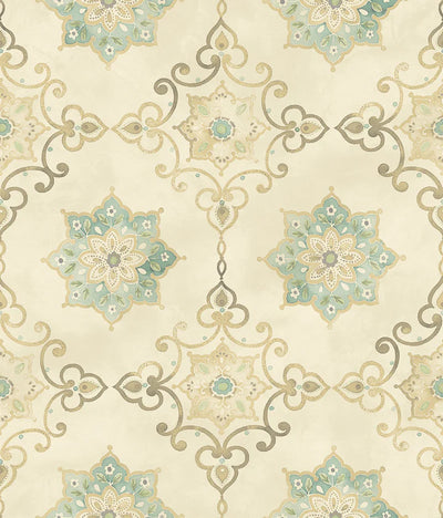 product image of Isolde Turquoise Wallpaper from the Romance Collection by Mayflower 538