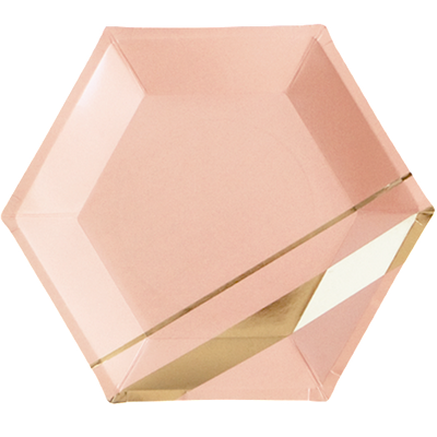 product image of Set of 8 Goddess Blush Hexagon Large Party Plates design by Harlow & Grey 576