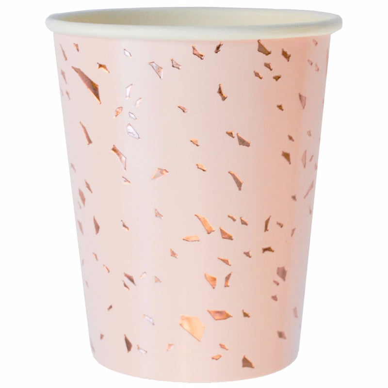 media image for Set of 8 Manhattan Rose Gold Confetti Paper Cups design by Harlow & Grey 268