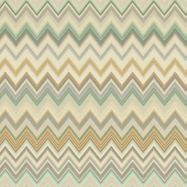 media image for Happy Zig Zag Green Wallpaper from the Missoni 4 Collection by York Wallcoverings 293