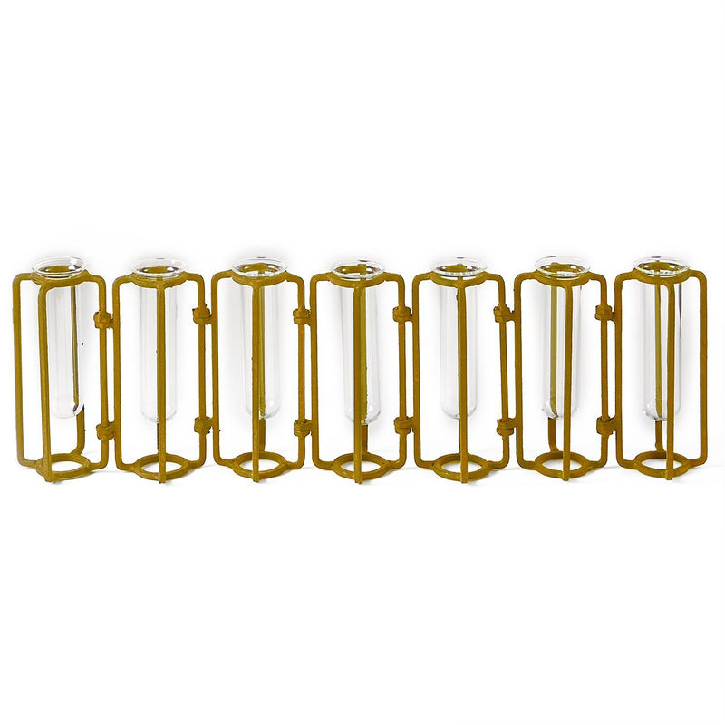 media image for set of 7 small gold hinged flower vases design by tozai 1 286