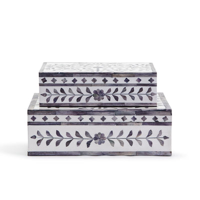 product image of Jaipur Palace Gray And White Tear Hinged Cover Box Set Of 2 By Tozai Mlt123 Gs2 1 557