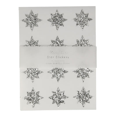 product image of silver eco glitter star stickers by meri meri mm 225054 1 538