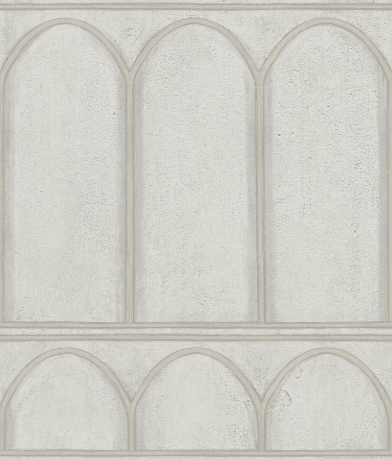 media image for Arches Wallpaper in Gray/Pearl from the Mediterranean Collection by York Wallcoverings 286