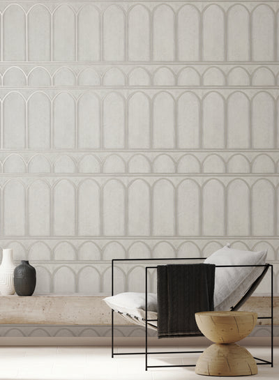 product image for Arches Wallpaper in Gray/Pearl from the Mediterranean Collection by York Wallcoverings 63