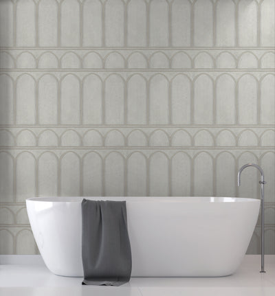 product image for Arches Wallpaper in Gray/Pearl from the Mediterranean Collection by York Wallcoverings 79