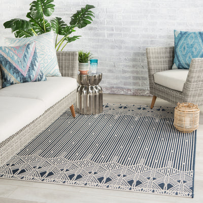 product image for Belvidere Indoor/ Outdoor Geometric Dark Blue/ Cream Rug by Jaipur Living 72